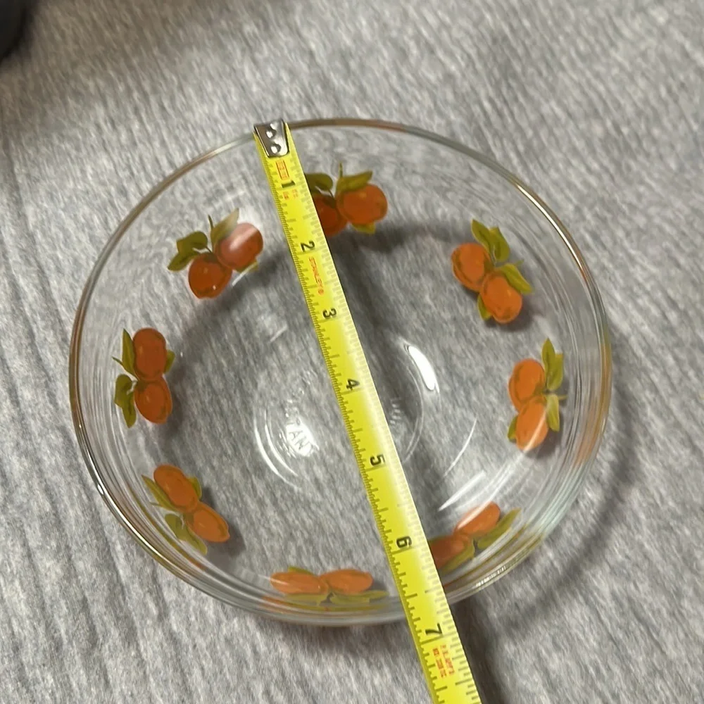 Glass Mixing Bowl with Red Apple Motif